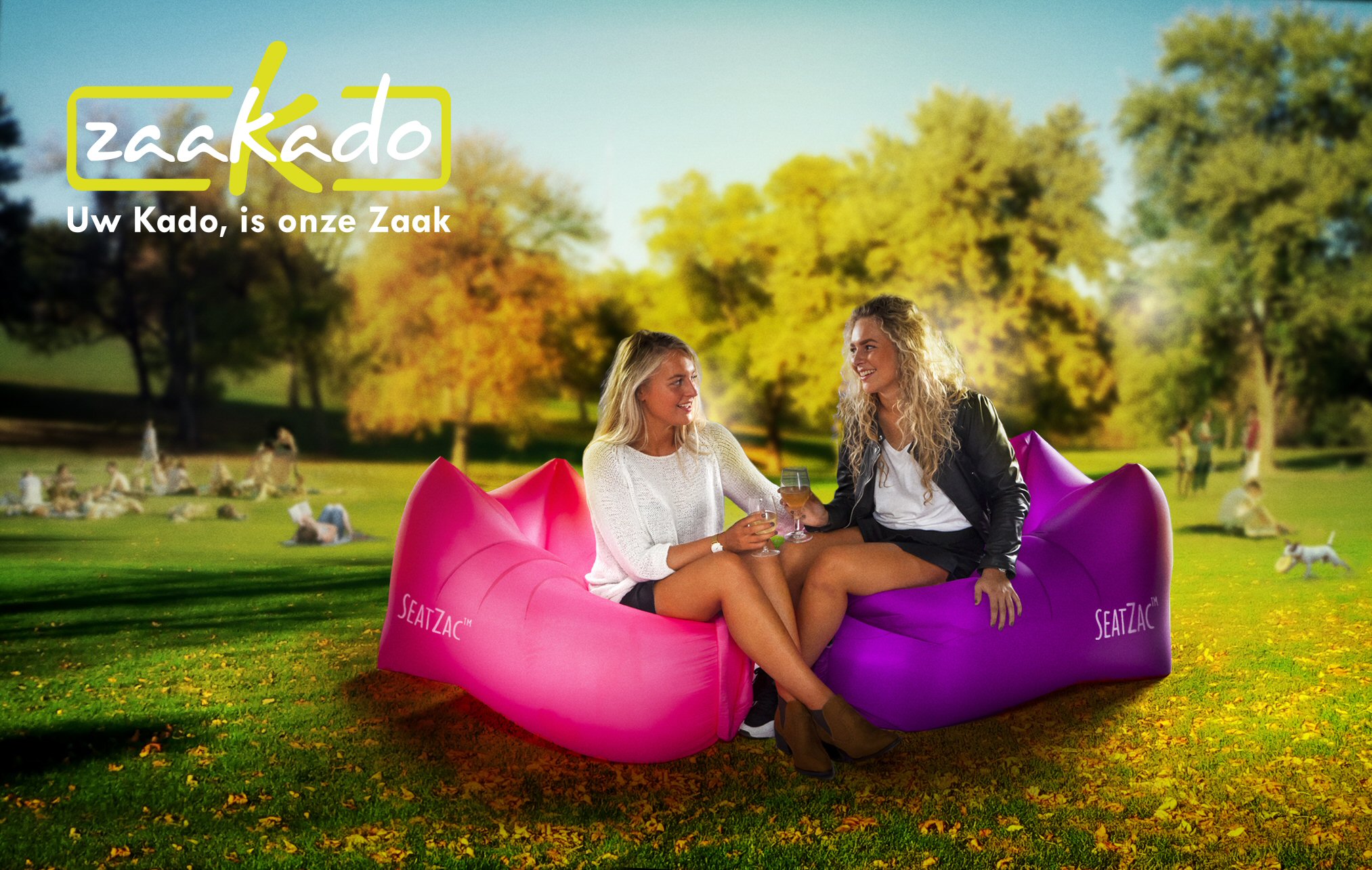 SeatZac Chill zitzak met logo bedrukken custom made gepersonaliseerd beeldmerk fatboy lamzak hippe giveaway consumenten cadeau relatiegescheken PromzLive 2017 Zaakado Rotterdam