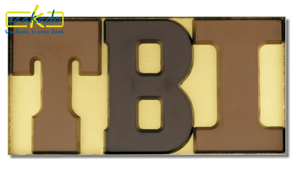 Sinterklaas chocoladegeschenken chocolade relatiegeschenk drie chocoladeletters in één verpakking bedrijf organisatie uniek logo ZaaKado Rotterdam