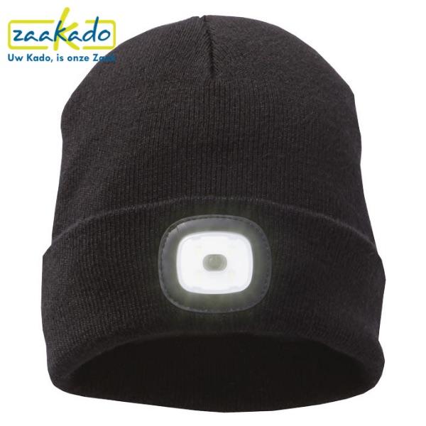 Foto 1 warme muts, logo, led verlichting, creatief relatiegeschenk, veiligheid, fietsen, donker, voetpad, winter, relatiegeschenken met logo, bedrukte relatiegeschenken, origineel relatiegeschenk, kerst relatiegeschenk