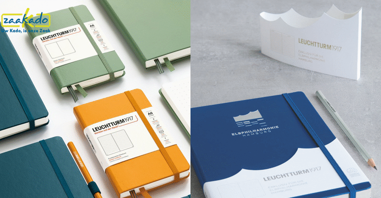 notitieboekje met logo, leuchtturm, gepersonaliseerd, employee branding, interne merkbeleving, zaakado