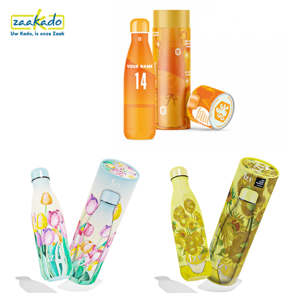 izy bottle, thermosfles met bedrukking rondom, relatiegeschenk, full colour, drinkfles duurzaam, eigen design, duurzame relatiegeschenken, ontzorgen, voorraadbeheer, zaakado, rotterdam