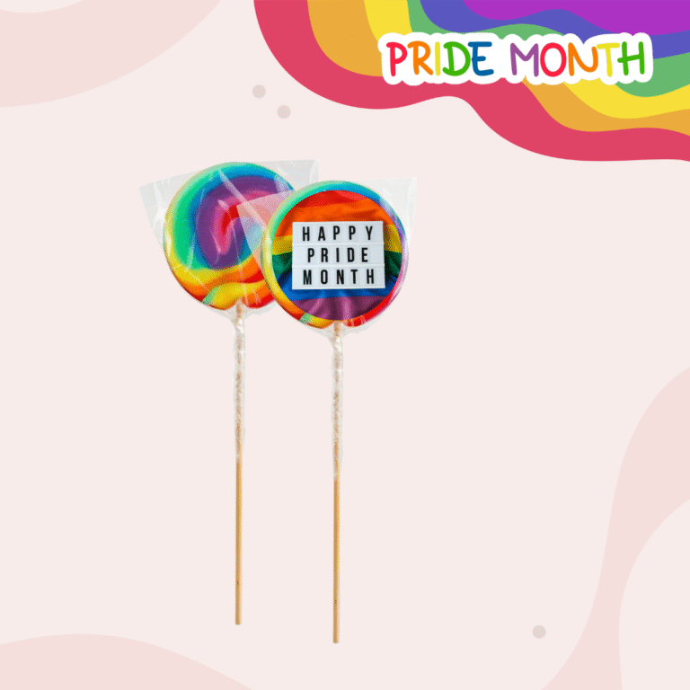 Pride Month give away lolly regenboog met logo bedrukking ZaaKado