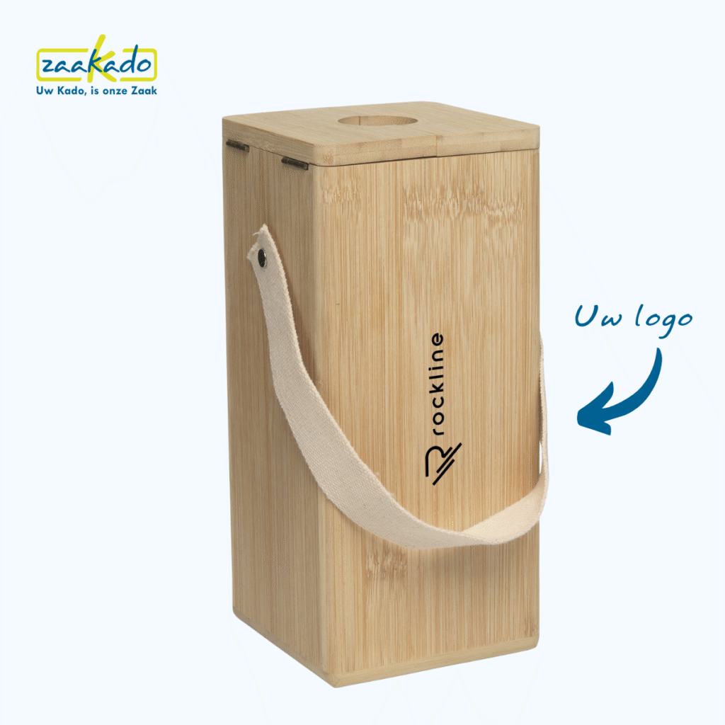 duurzame relatiegeschenken, milieubewust wijncadeau, uniek wijnpakket, stijlvolle wijnkist, gepersonaliseerde wijnkist, milieuvriendelijk wijnaccessoire, feestelijke wijnverpakking, herbruikbare wijnkoeler, duurzaam wijncadeau, Duurzame wijnkoeler