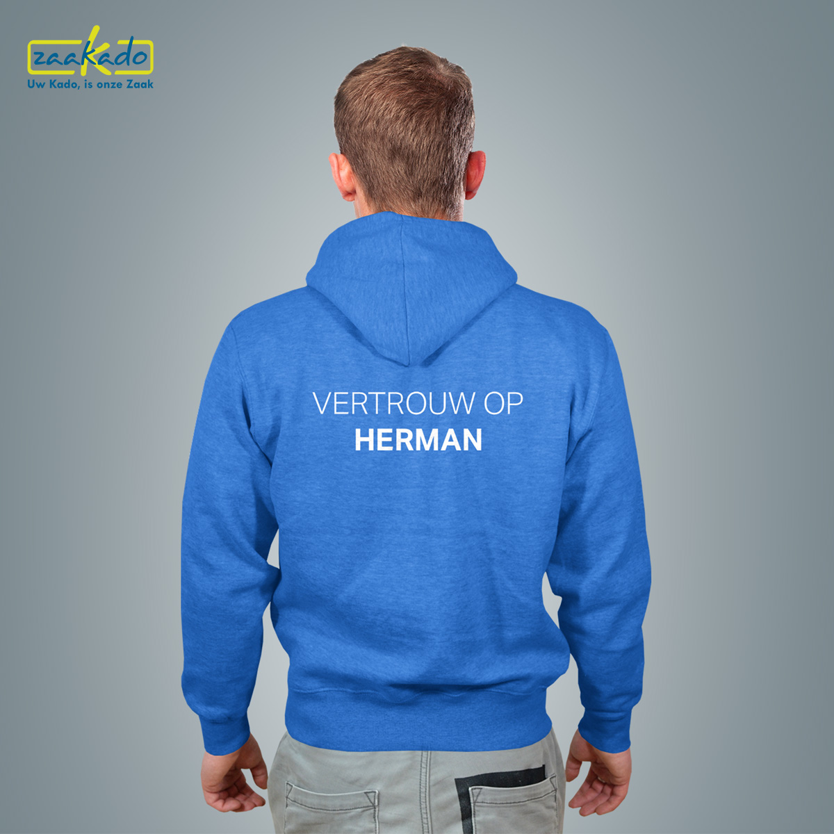 zaakado hoodie met voornaam erop gedrukt, gepersonaliseerde relatiegeschenken, samenwerken met ZaaKado, mvo, klantinterview