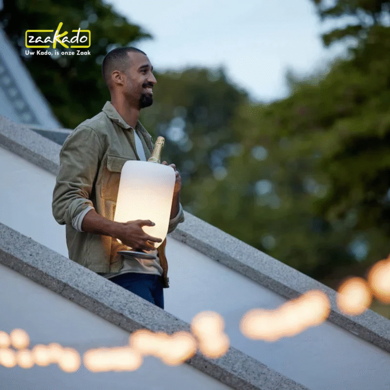 Bluetooth speaker, wijnkoeler en ledlamp in één bedrukt met eigen logo!