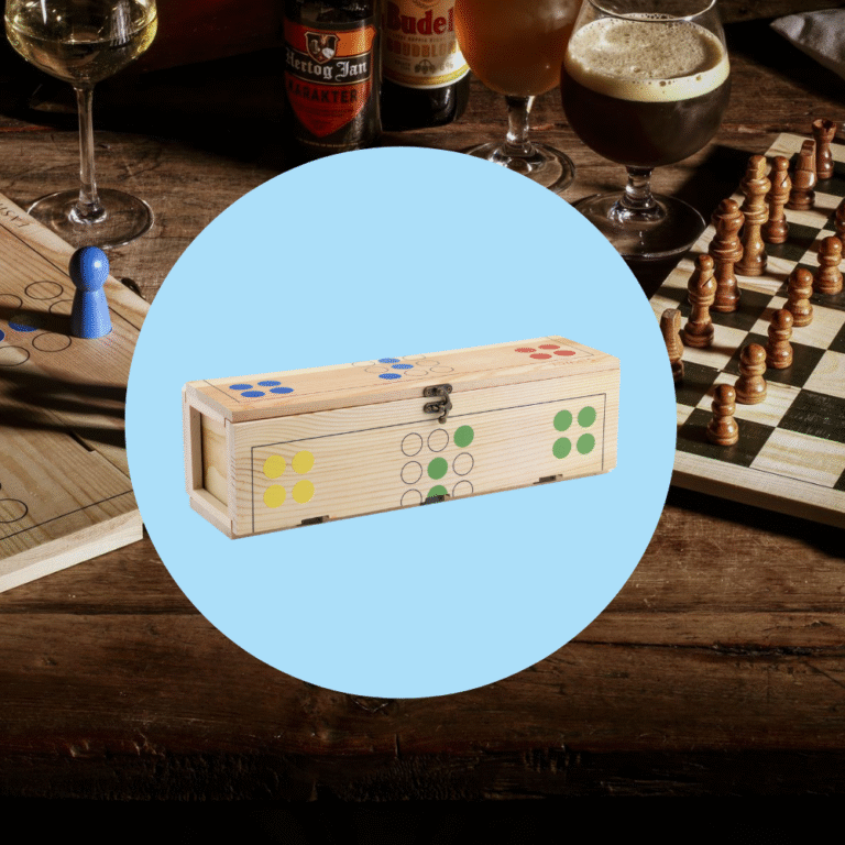 wijnkist met 2e leven herbruikbaar, spellen met logo gepersonaliseerd. zaakado rotterdam