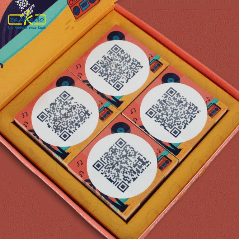 QR-codes, muziekspel, gepersonaliseerd, custom made relatiegeschenken, zaakado