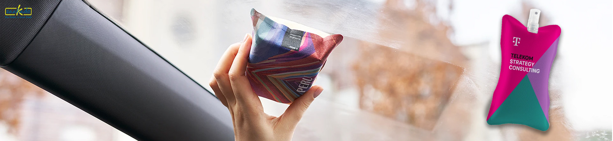 multifunctionele voorruit spons transportsector, gepersonaliseerd.