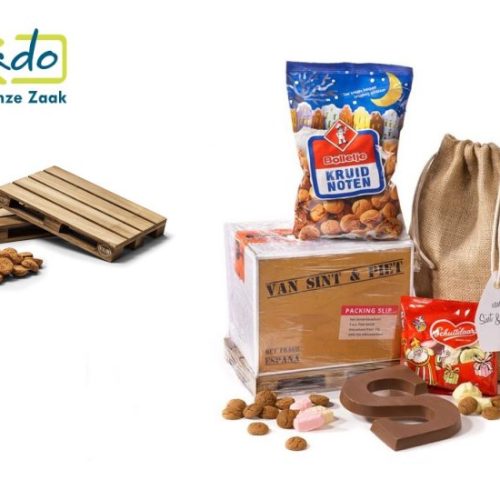 Sinterklaas geschenk pakket pallet pepernoten ZaaKado relatiegeschenken