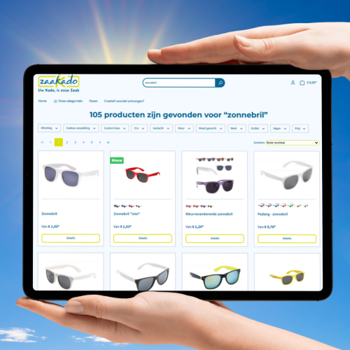 zomercadeau personeel, zonnebrand, hamamdoek, zonnebril met logo bedrukken zaakado