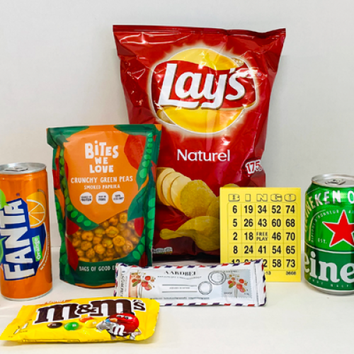 bingo-borrelpakket-snacks-wijn-bingokaarten-brievenbus-spel-persoonlijk-relatiegeschenk-personeel-bedankje-versturen-cadeau-logo-bedrukking-zaakado-rotterdam
