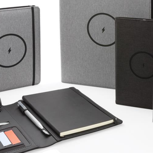 gadget-notitieboek-draadloze-oplader-telefoon-opladen-notebook-cover-omslag-smartphone-hightech-gadget-duurzaam-hippe-relatiegeschenken-PET-logo-bedrukken-zaakado-rotterdam