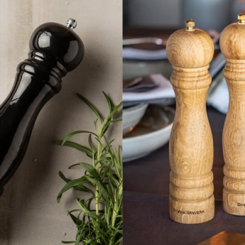 peper-en-zoutstel-hout-luxe-relatiegeschenken-blijvend-cadeau-in-kerstpakket-feestdagen-pepermolen-bedrukt-zoutmolen-met logo-gepersonaliseerd-horeca-restaurant-zaakado-rotterdam