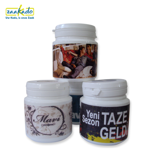 pepermuntjes met gepersonaliseerd etiket, promotie, beurs, give-away, zaakado